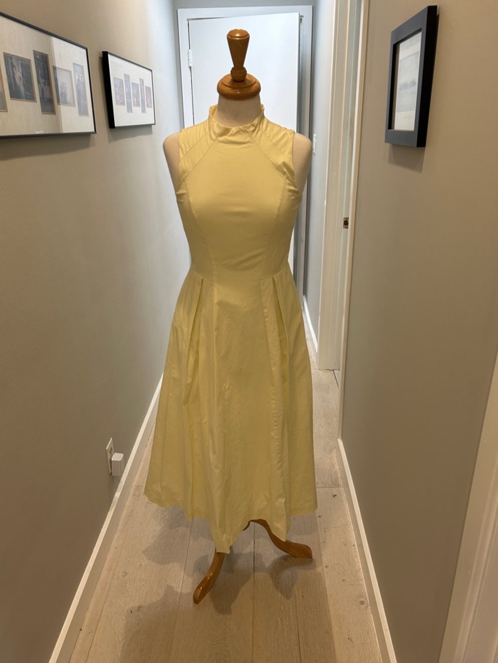 Armani Exchange Lemon Yellow Sleeveless Midi Dress